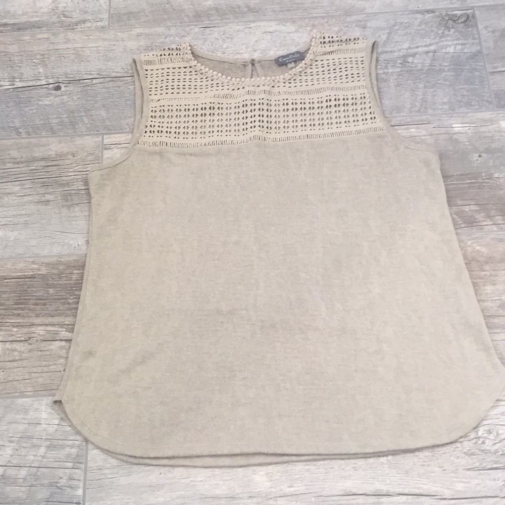 Sheer tan lace top tank